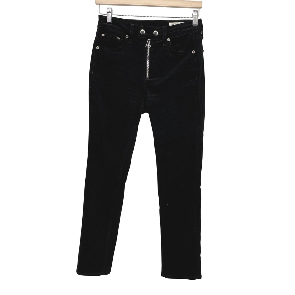 Rag & Bone Womens‎ Velvet Skinny Pants Size 26 Black W1577O232BLK